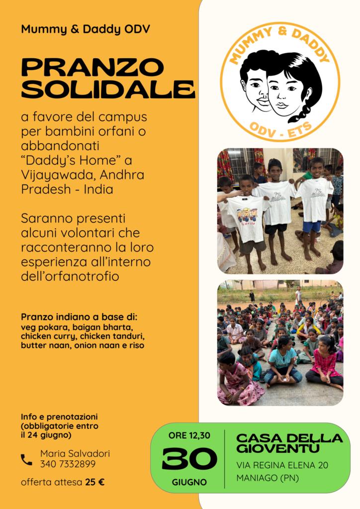 Domenica 30 giugno 2024: pranzo solidale a Maniago (Pordenone)