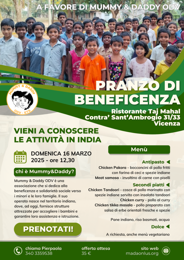 Pranzo di beneficenza domenica 16 marzo a Vicenza