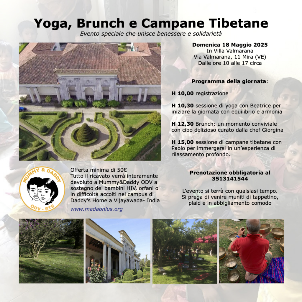 Yoga e campane tibetane: domenica 18 maggio 2025, in villa Valmarana a Mira (Venezia), una giornata all'insegna del rilassamento