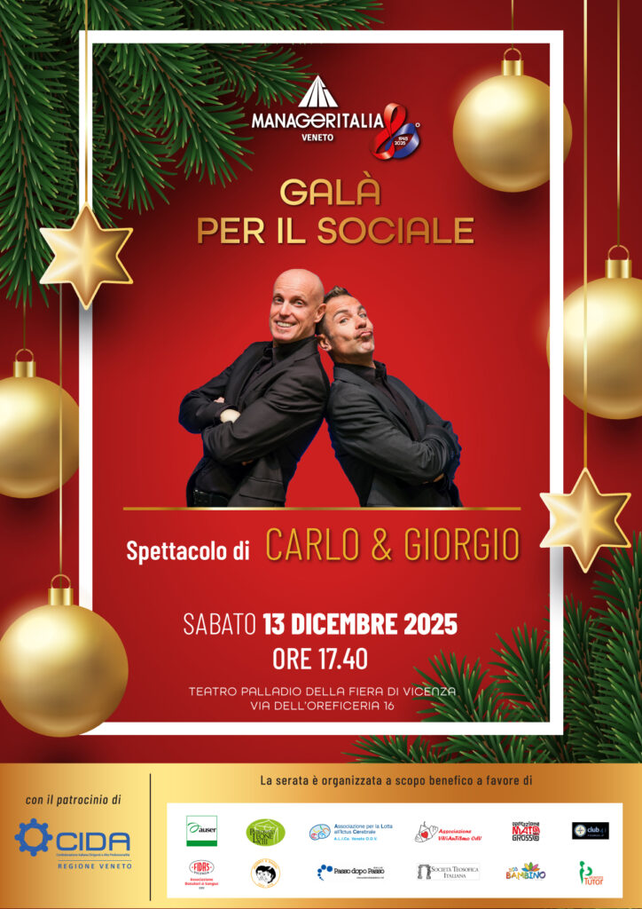 Galà per il Sociale: spettacolo di Carlo&Giorgio a Vicenza sabato 13 dicembre 2025